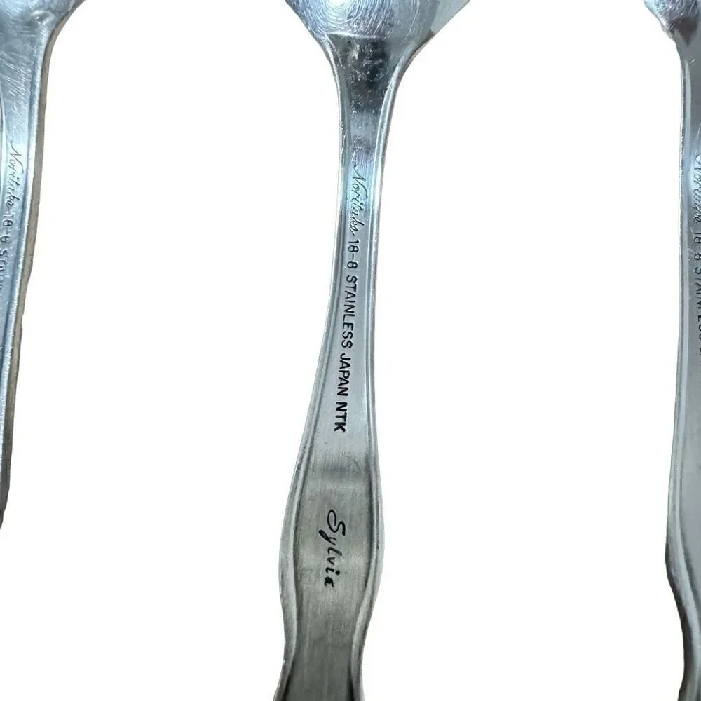 Noritake 18-8 Stainless Japan NTK Sylvia Flatware Silverware Teaspoon Set of 4